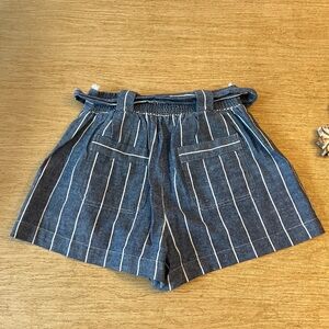 Saylor denim white striped shorts